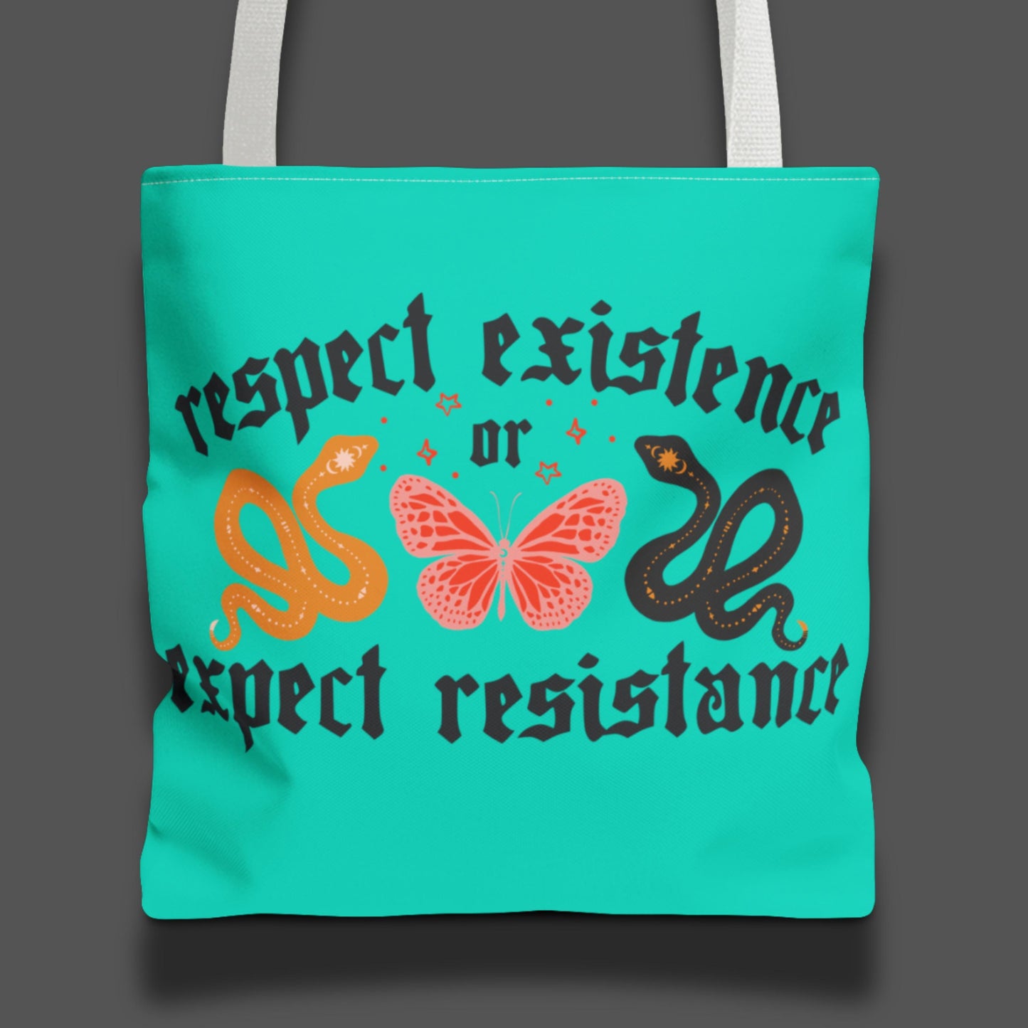 Respect existence or expect resistance tote bag trans rights merch lgbtq pride gift idea queer pride merch anti fascism tote resist merch