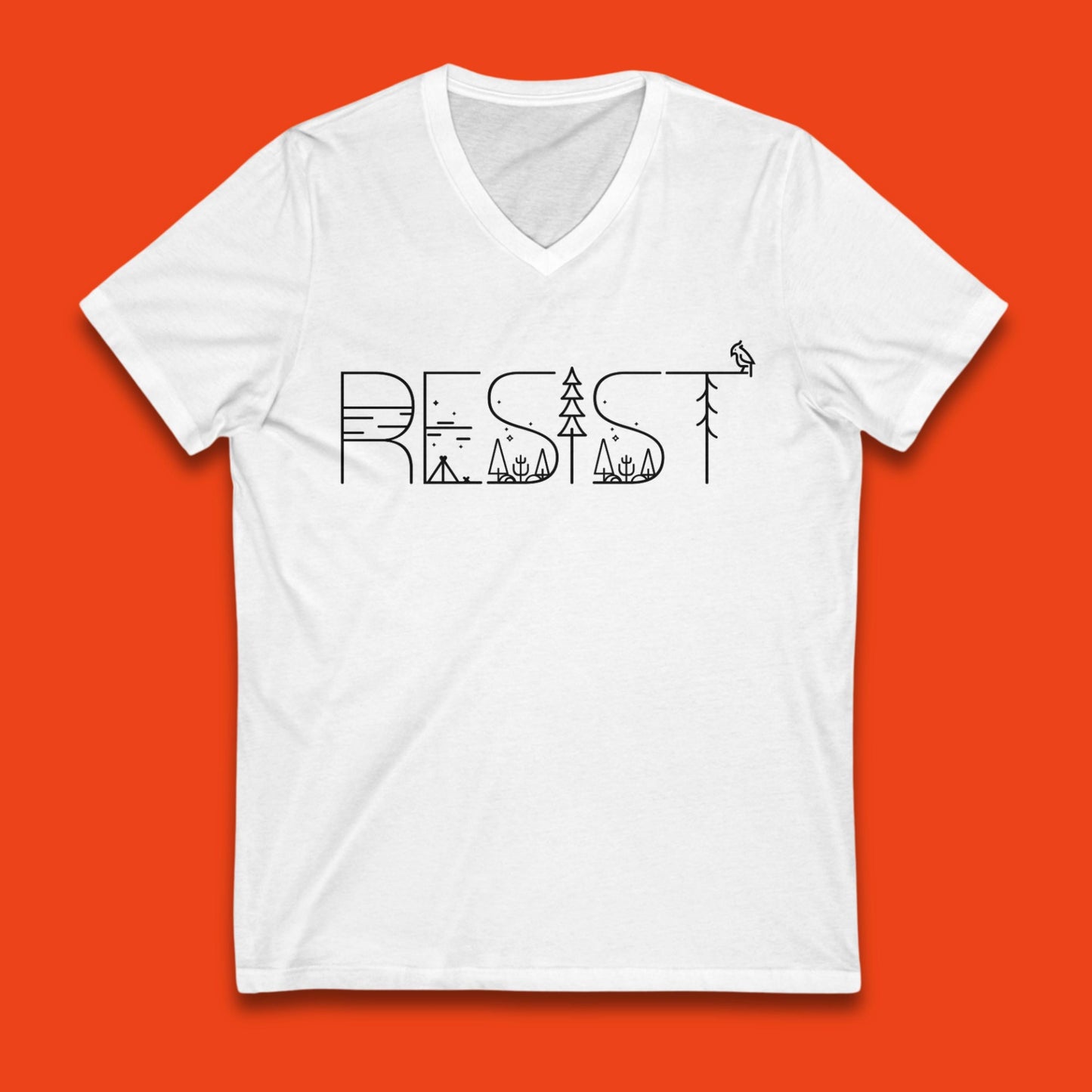Resist Fascism Tee Nature Lover Shirt Pride Apparel Rainbow V-Neck Tee National Parks Lover Gift Idea Hiking Lover Tee Anti Fascist Apparel