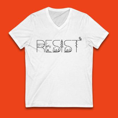 Resist Fascism Tee Nature Lover Shirt Pride Apparel Rainbow V-Neck Tee National Parks Lover Gift Idea Hiking Lover Tee Anti Fascist Apparel