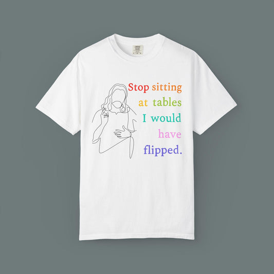 Liberal Christian t-shirt anti-Trump pro-democracy tee lgbtq progressive Christian merch anti-fascism resistance movement merch protest