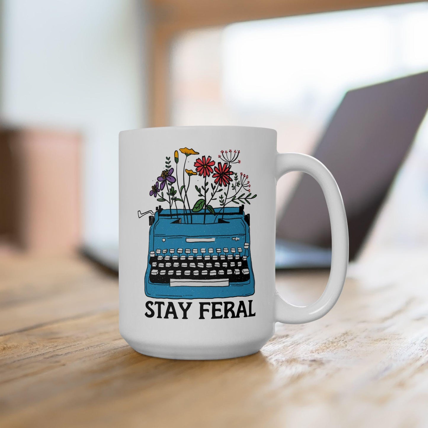 Stay feral coffee mug feminist gift idea book lover merch anti patriarchy mug fundamental rights gift girls will be girls mug female gaze