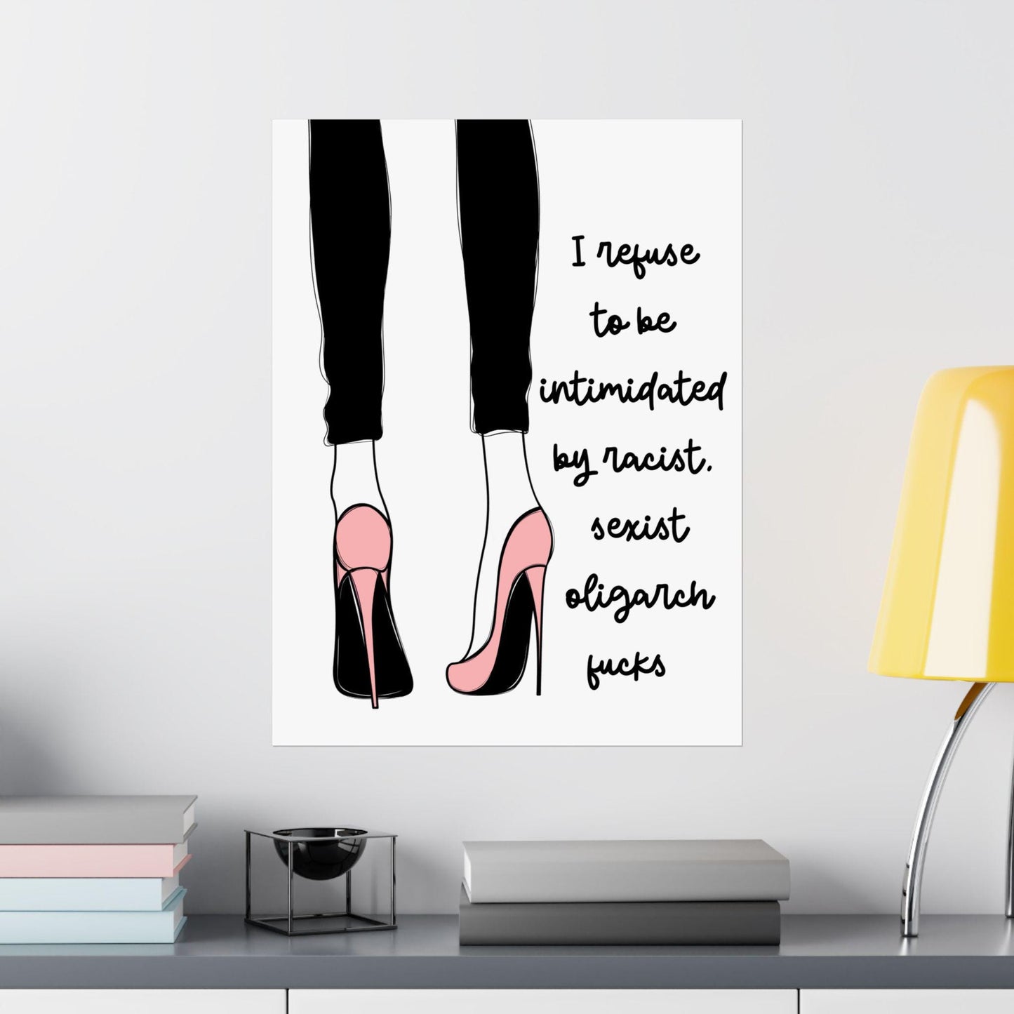 Funny feminist wall art liberal political gift idea femme art subtle f*ck Trump gift resist art print defend democracy poster tax the rich