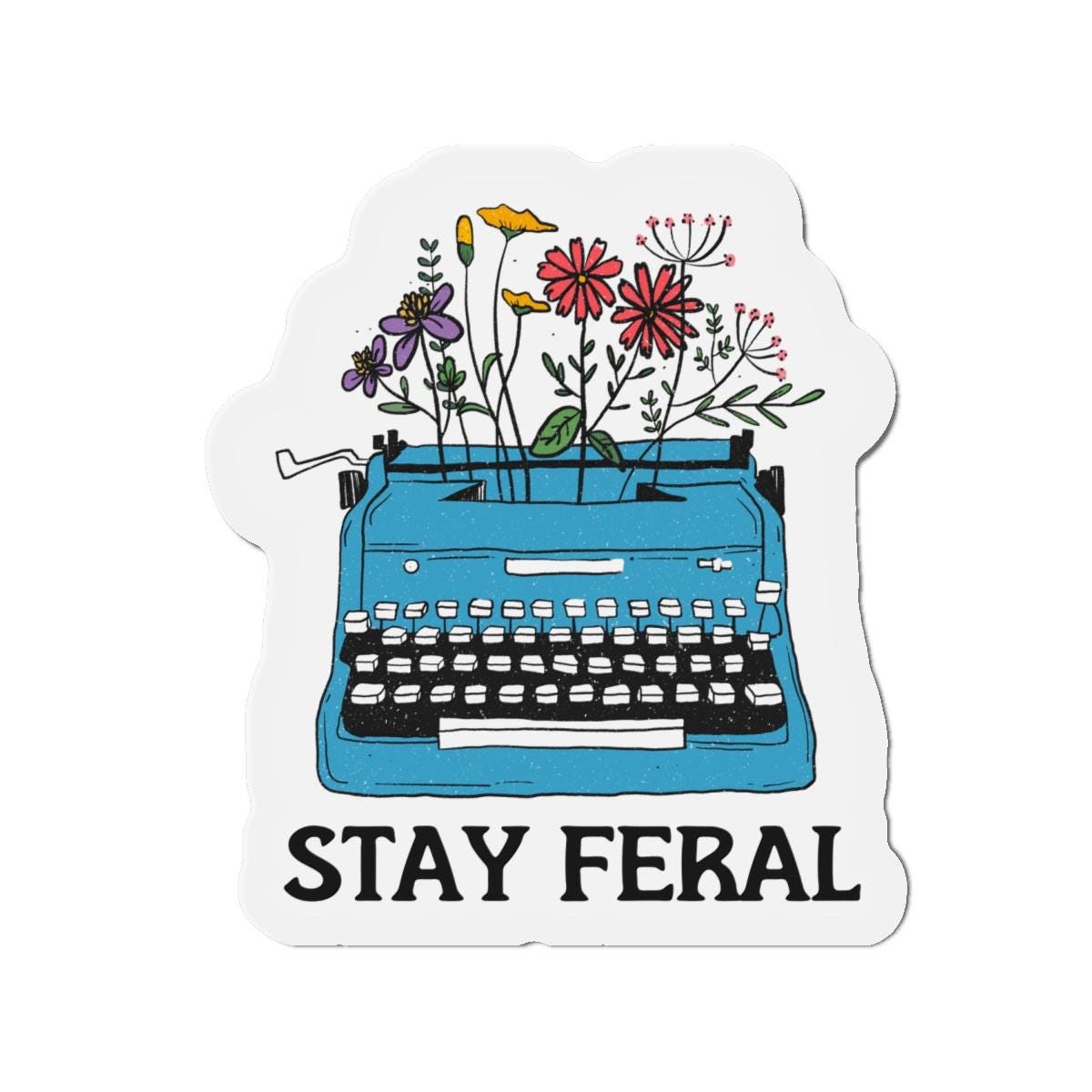 Stay feral magnet f*ck the patriarchy merch book lover gift idea feminist magnet womens rights merch strong woman gift anti fascist merch