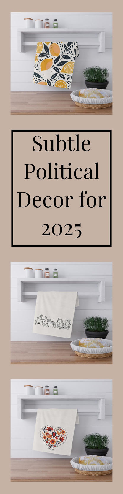 Anti Trump hidden message tea towel subtle f*ck Trump gift idea funny political protest merch resist dish towel political decorative gift