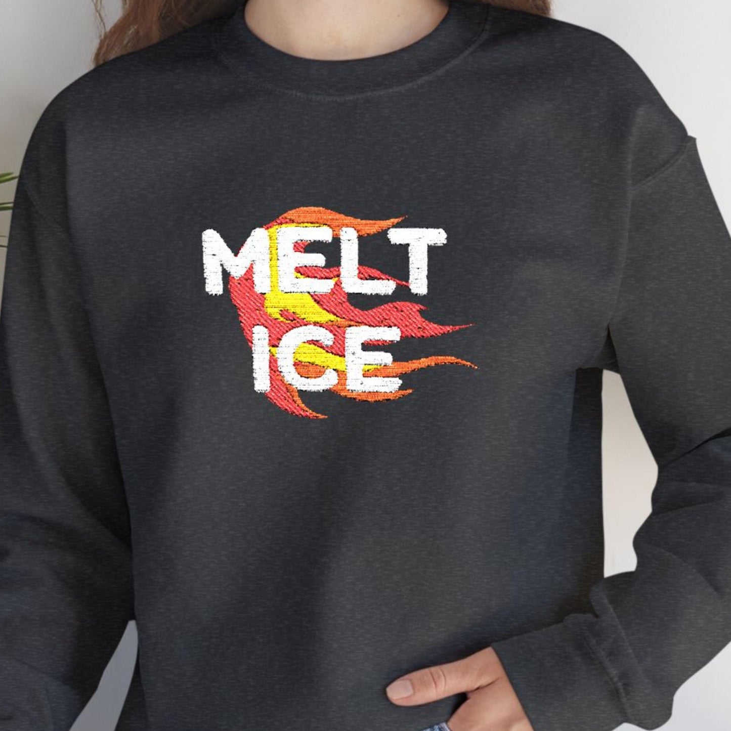 Melt ICE sweatshirt f*ck ICE long sleeve shirt anti Trump apparel chinga la migra gift pro immigration shirt abolish ICE sweatshirt resist