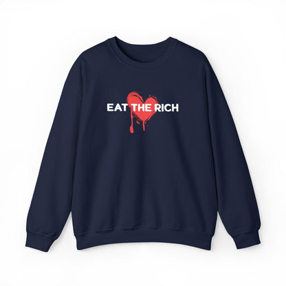 Eat the rich sweatshirt anti authoritarian long sleeve shirt human rights merch activist gift idea protest apparel anti capitalist shirt
