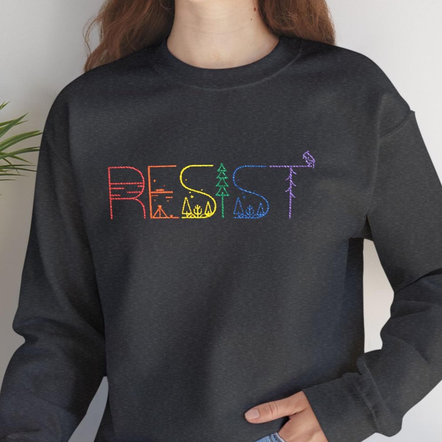 Resist sweatshirt anti Trump long sleeve shirt pro democracy merch no kings protest sweatshirt lgbtq rights apparel activist gift idea