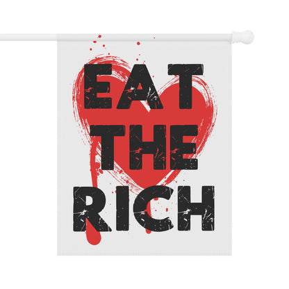 Eat the rich house flag anti capitalist garden banner tax the rich merch liberal leftist flag anti billionaire gift idea class war merch
