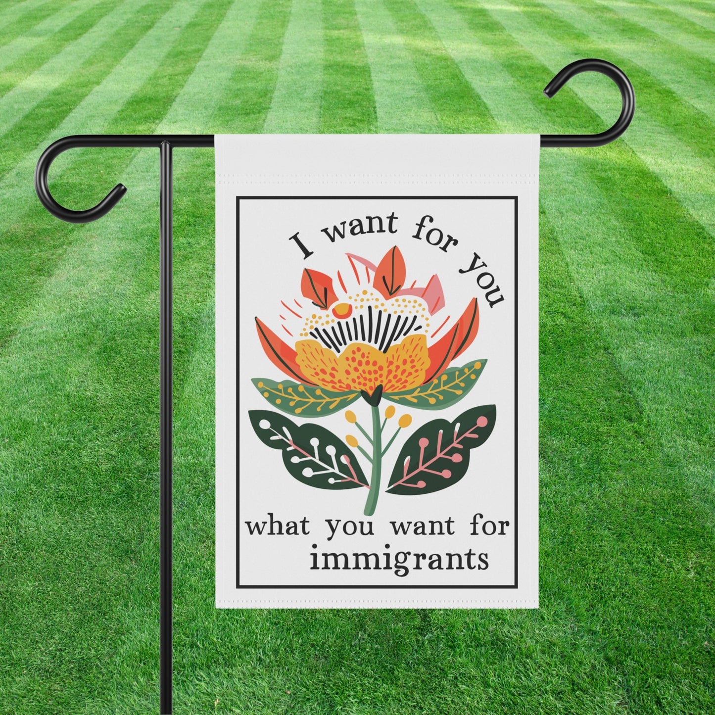 Abolish ICE garden banner no human is illegal house flag pro immigration gift idea anti Trump flag immigration rights gift chinga la migra