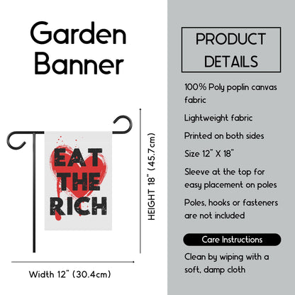 Eat the rich house flag anti billionaire garden banner leftist merch revolution house flag political banner antifascist movement house flag