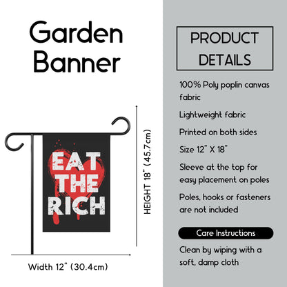 Eat the rich house flag anti capitalist garden banner tax the rich merch liberal leftist flag anti billionaire gift idea class war merch