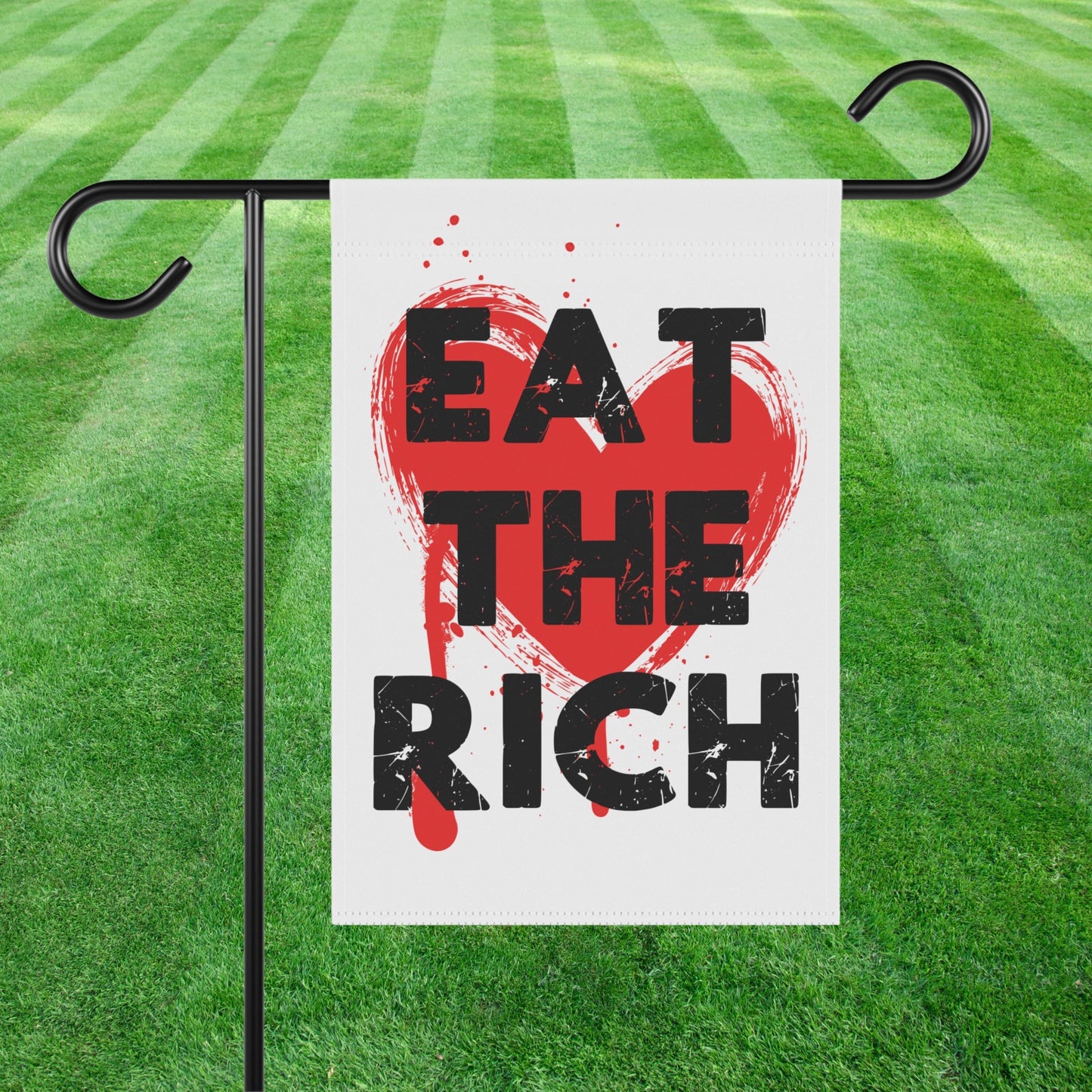 Eat the rich house flag anti capitalist garden banner tax the rich merch liberal leftist flag anti billionaire gift idea class war merch