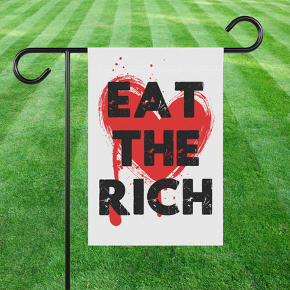 Eat the rich house flag anti capitalist garden banner tax the rich merch liberal leftist flag anti billionaire gift idea class war merch
