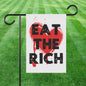 Eat the rich house flag anti capitalist garden banner tax the rich merch liberal leftist flag anti billionaire gift idea class war merch