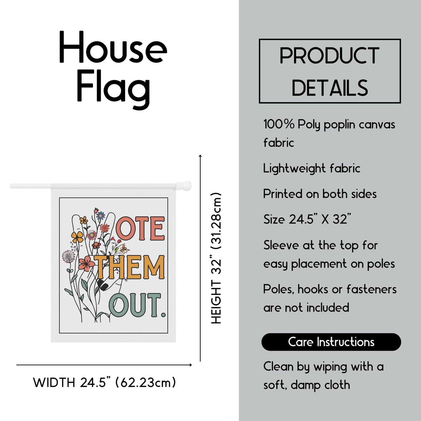 Vote them out house flag fuck Trump garden banner anti war merch democrat gift idea feminist house flag pro democracy merch anti Trump flag