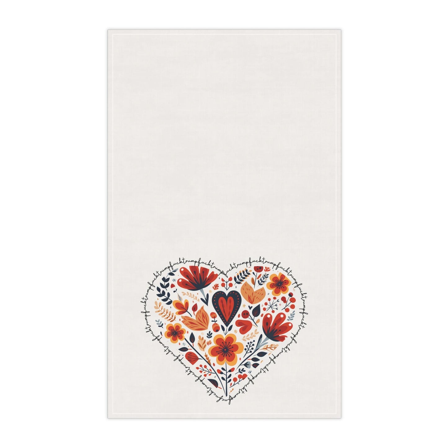 Anti Trump hidden message tea towel subtle f*ck Trump gift idea funny political protest merch resist dish towel political decorative gift