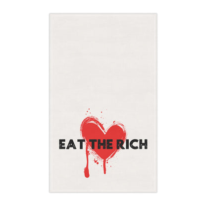 Eat the rich tea towel anti capitalist dish towel f*ck Trump gift idea socialist merch political activist gift idea liberal home decor