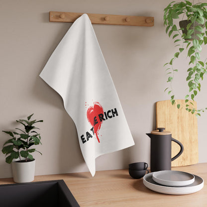 Eat the rich tea towel anti capitalist dish towel f*ck Trump gift idea socialist merch political activist gift idea liberal home decor