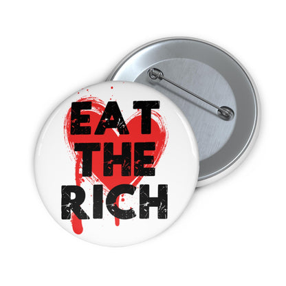 Eat the rich button anti capitalist pin communist gift idea social justice merch anti MAGA button democratic socialist button fuck Trump pin