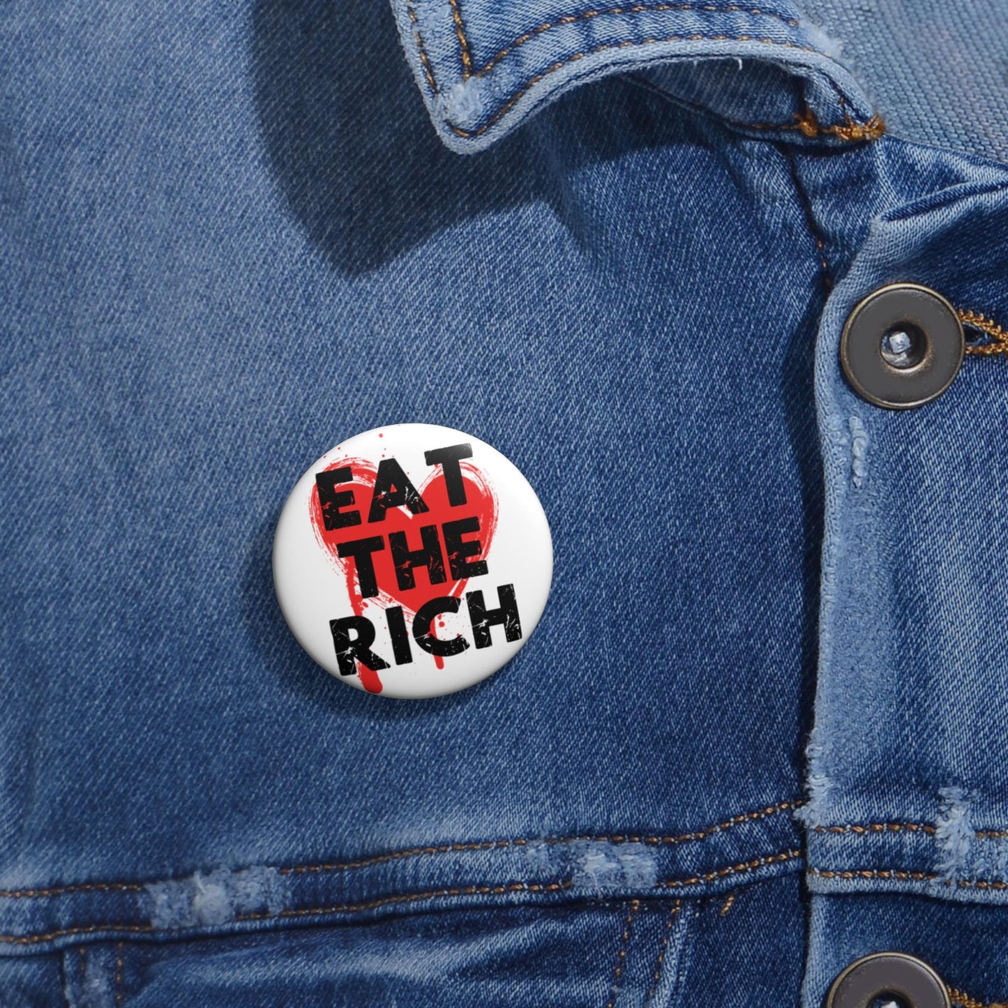 Eat the rich button anti capitalist pin communist gift idea social justice merch anti MAGA button democratic socialist button fuck Trump pin
