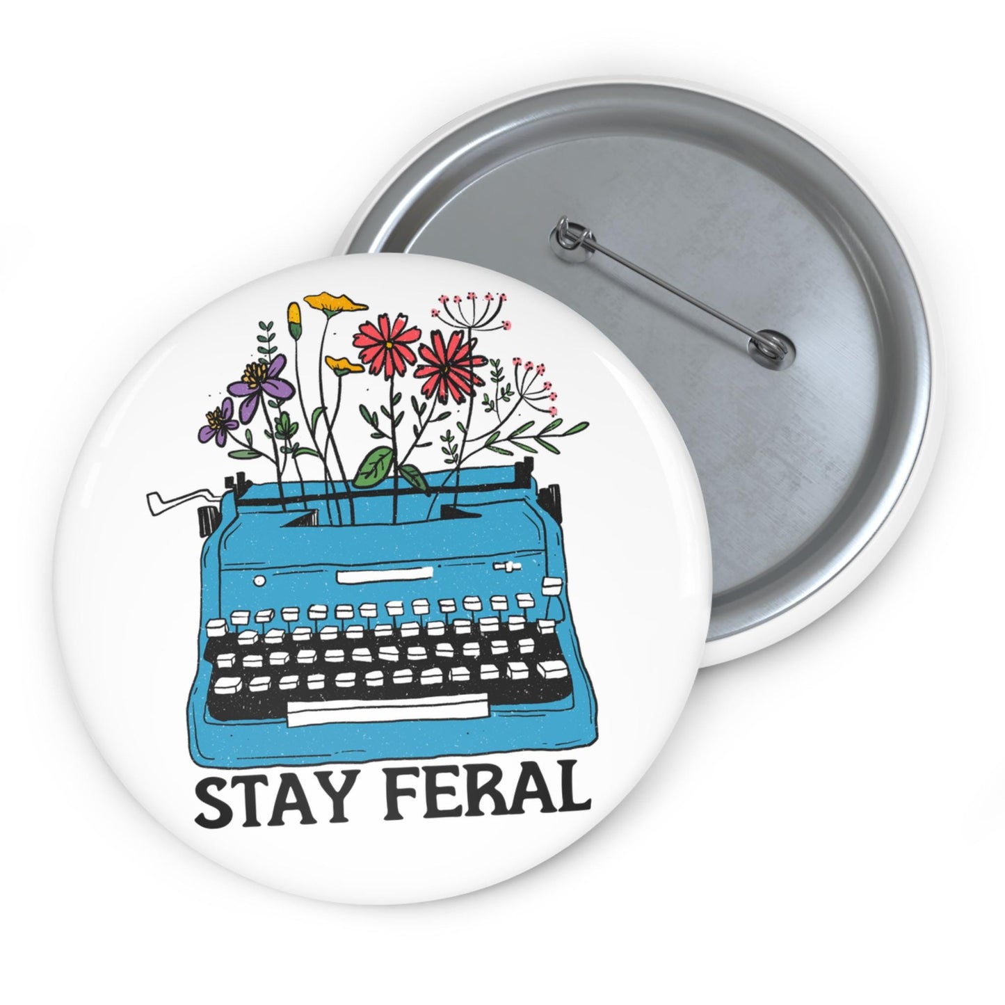 Stay feral button feminist pin book lover gift idea girls gone feral accessories feral girl button unhinged accessory pin writer gift idea