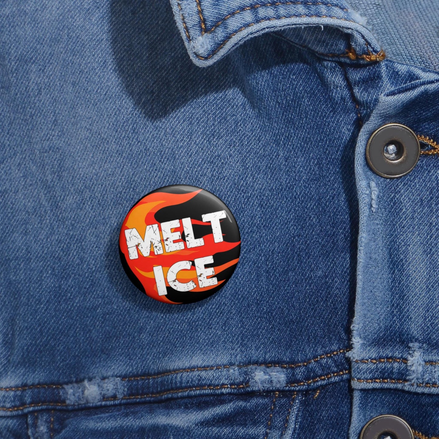 Melt ICE button fuck Trump pin pro immigration merch no human is illegal merch chinga la migra accessories human rights button activist pin