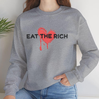 Eat the rich sweatshirt anti authoritarian long sleeve shirt human rights merch activist gift idea protest apparel anti capitalist shirt