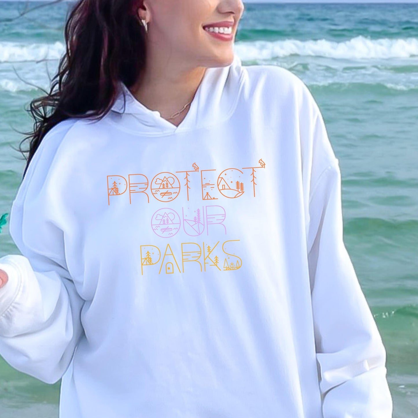 Protect our parks hoodie environmentalist sweatshirt nature lover gift idea anti Trump sweatshirt respect the locals shirt hippie gift idea