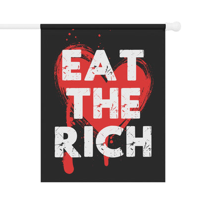 Eat the rich house flag anti billionaire garden banner leftist merch revolution house flag political banner antifascist movement house flag