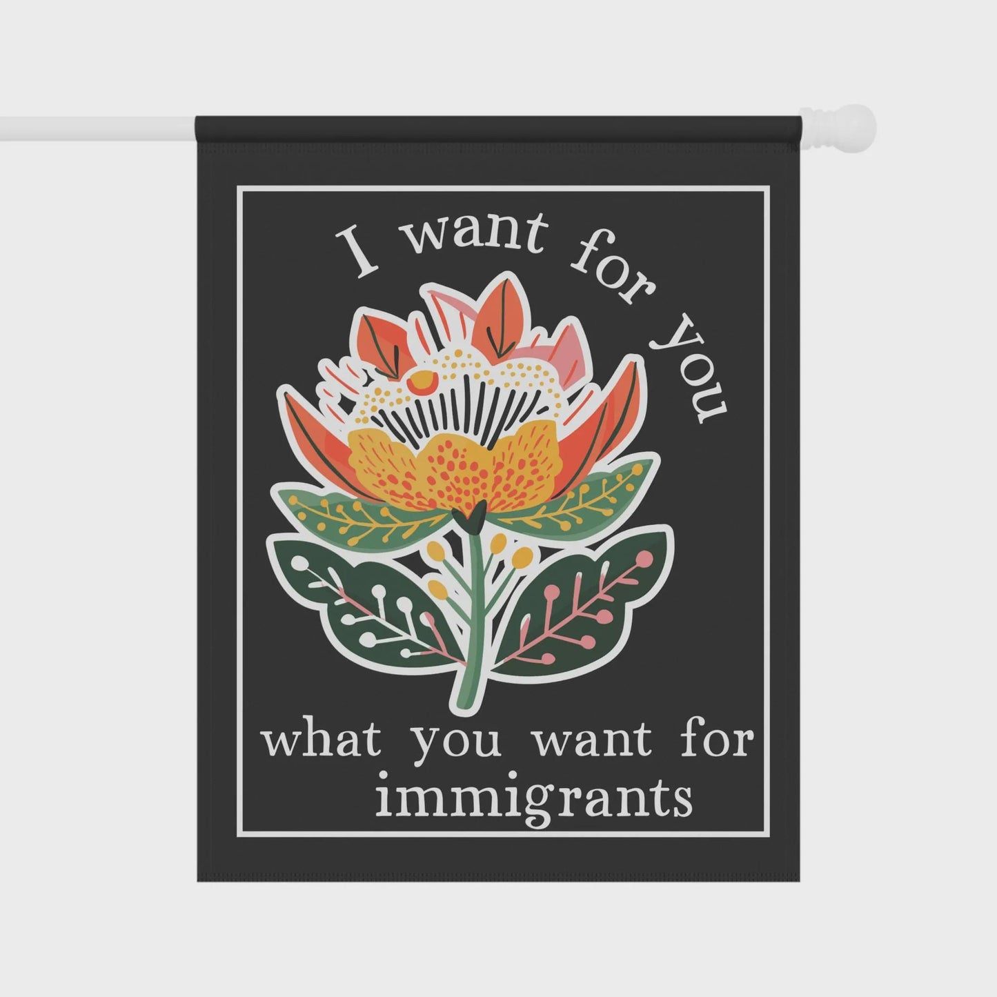 Abolish ICE garden banner no human is illegal house flag pro immigration gift idea anti Trump flag immigration rights gift chinga la migra