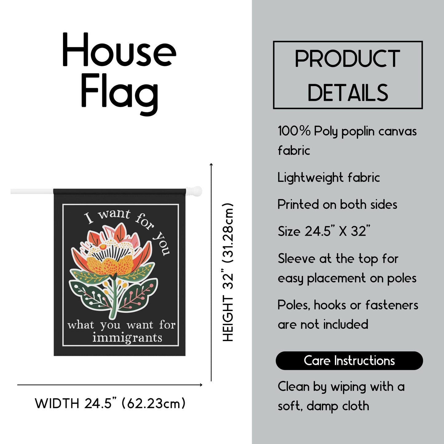 Immigration rights flag fuck ICE garden banner no human being is illegal merch human rights flag social justice gift idea anti racism flag