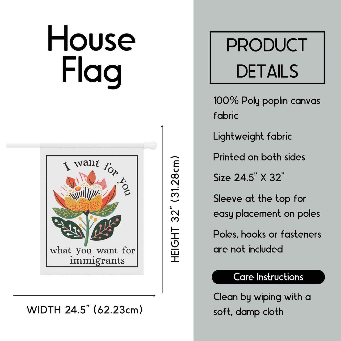 Immigration rights flag fuck ICE garden banner no human being is illegal merch human rights flag social justice gift idea anti racism flag