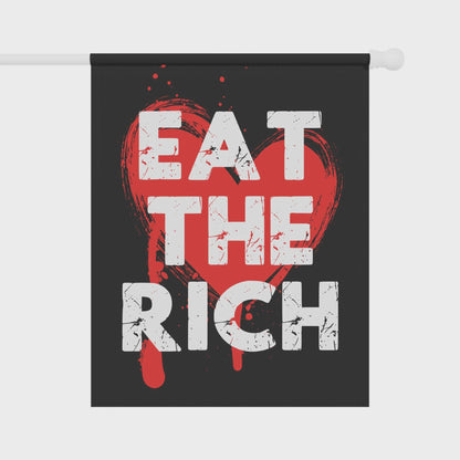 Eat the rich house flag anti capitalist garden banner tax the rich merch liberal leftist flag anti billionaire gift idea class war merch