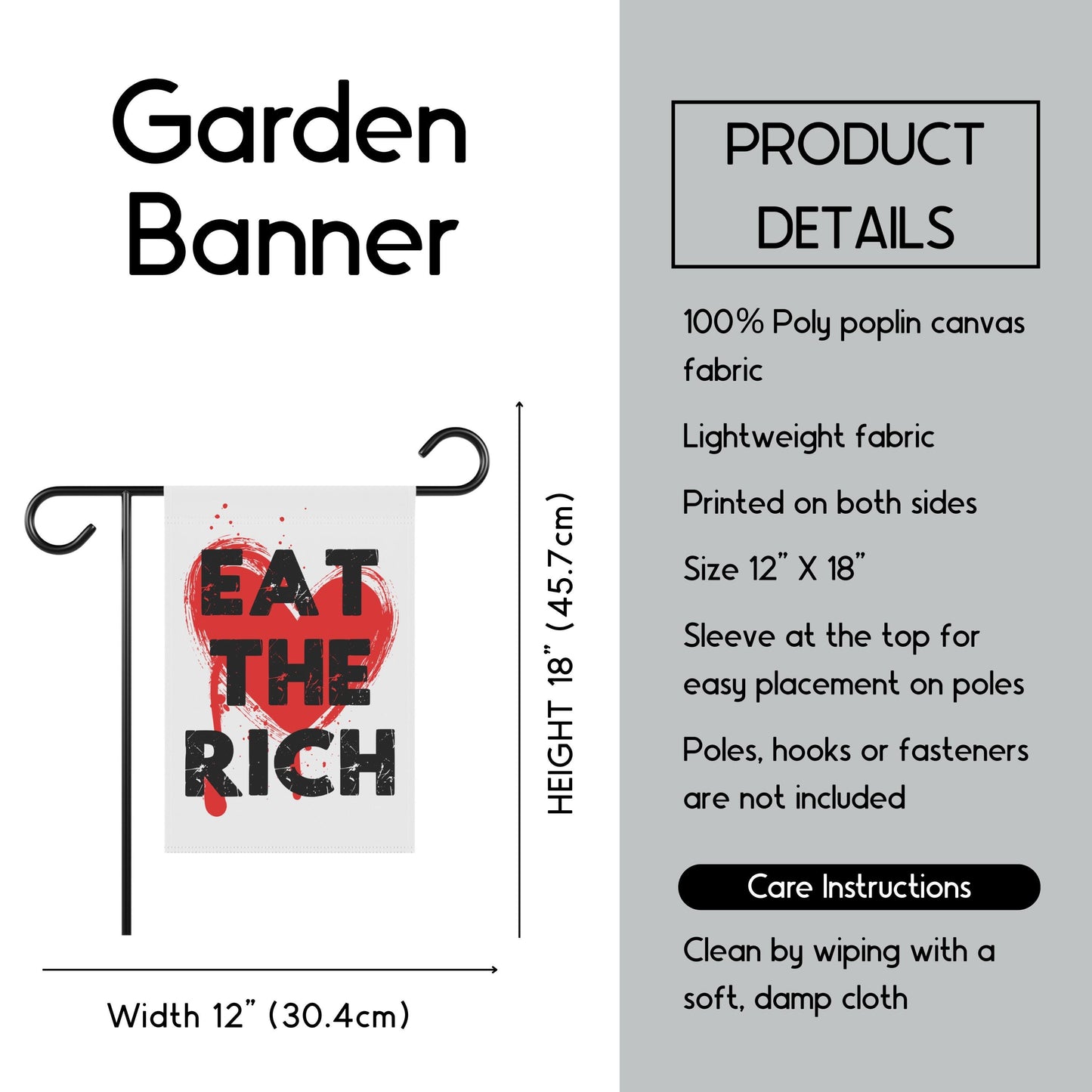 Eat the rich house flag anti capitalist garden banner tax the rich merch liberal leftist flag anti billionaire gift idea class war merch