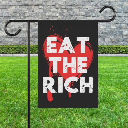 Eat the rich house flag anti capitalist garden banner tax the rich merch liberal leftist flag anti billionaire gift idea class war merch