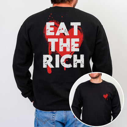 Eat the rich sweatshirt anti capitalist shirt tax the rich unisex socialist shirt fuck the patriarchy shirt unisex pullover hoodie gildan