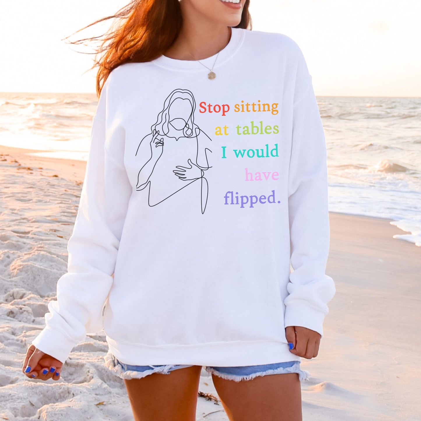 Progressive Christian sweatshirt liberal Christian shirt anti Trump gift idea democrat shirt Jesus was liberal gift idea immigration rights