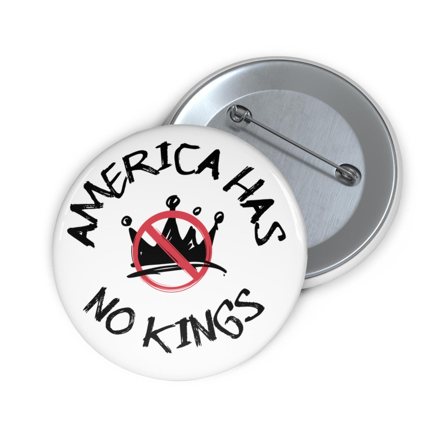 No kings in America button progressive pin protest accessories pro democracy button fuck Trump pin anti MAGA merch activist pinback button