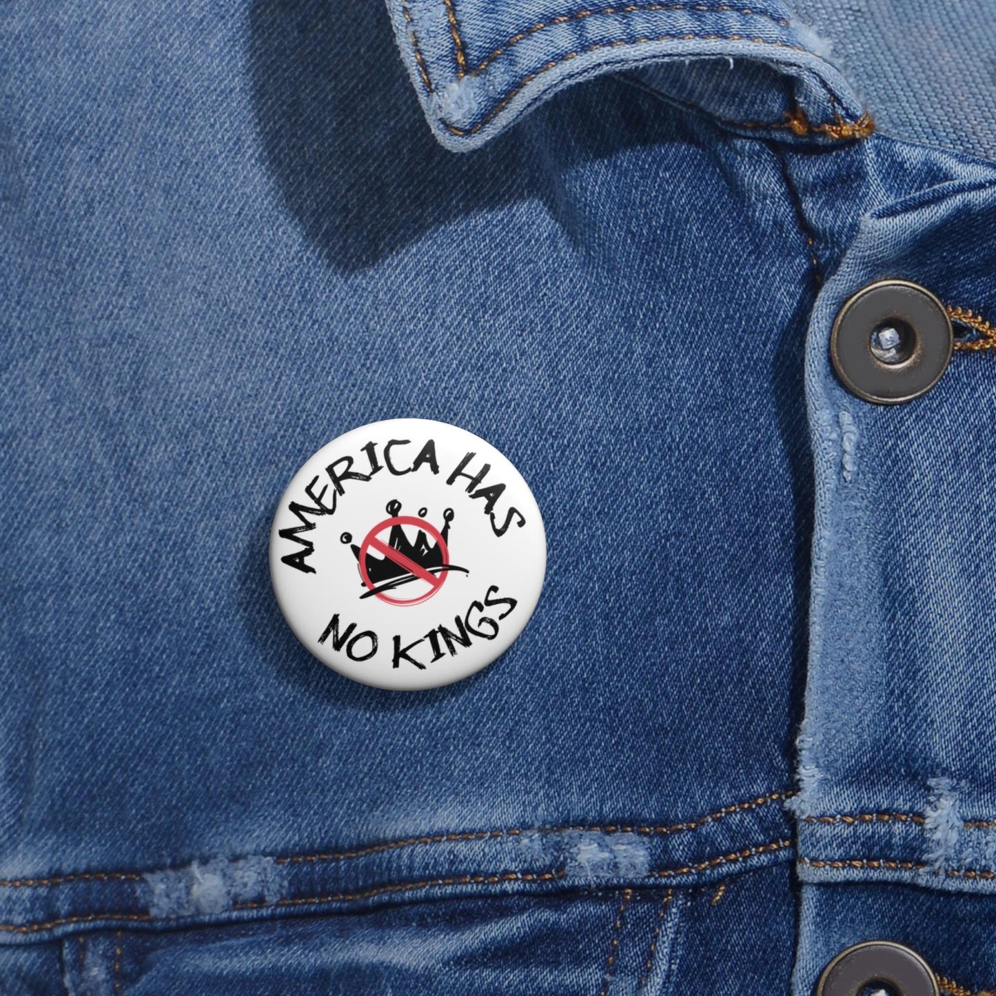 No kings in America button progressive pin protest accessories pro democracy button fuck Trump pin anti MAGA merch activist pinback button