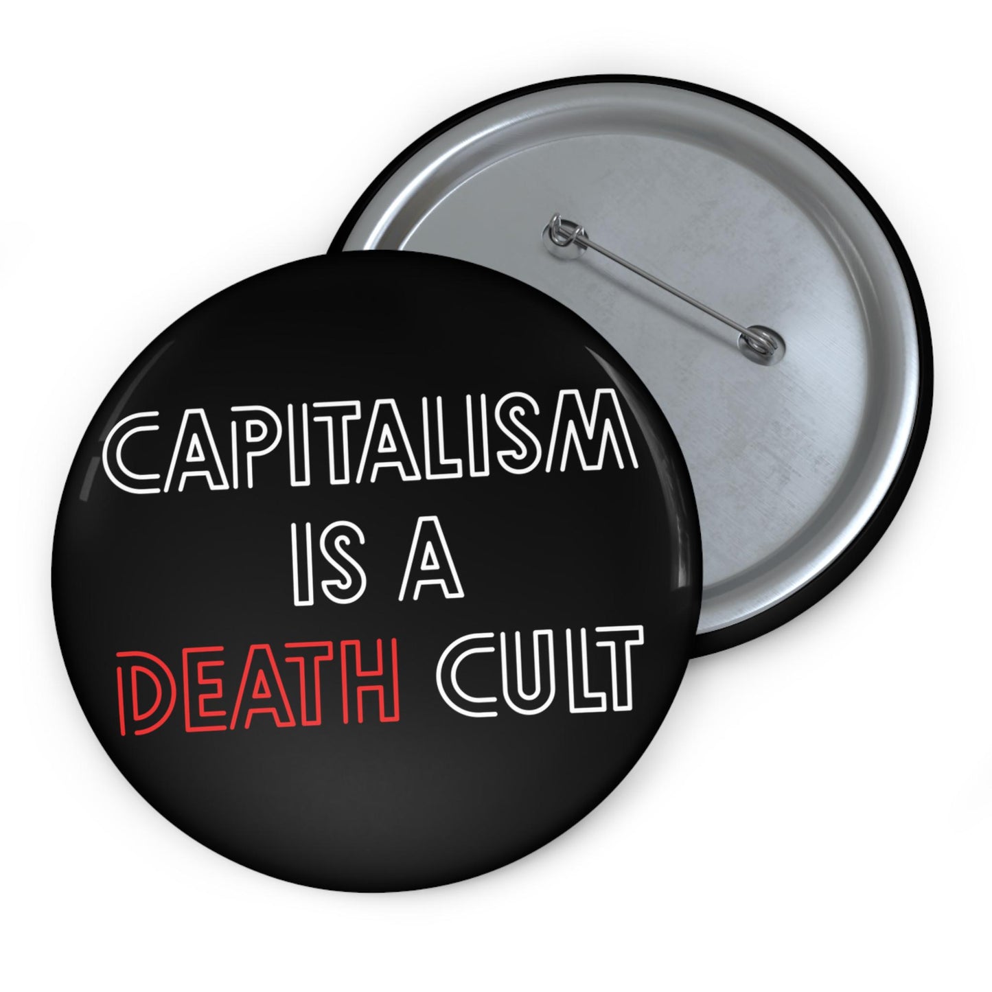 Anti capitalist button eat the rich pin socialist decal fuck Trump button no war but class war political statement apparel fuck capitalism