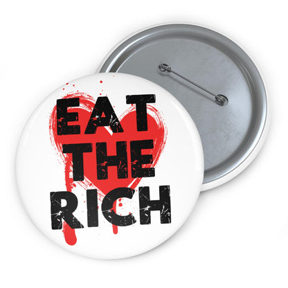 Eat the rich button anti capitalist pin communist gift idea social justice merch anti MAGA button democratic socialist button fuck Trump pin