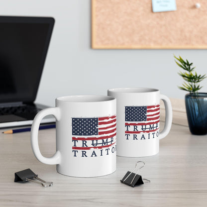 Trump Is A Traitor Coffee Mug Anti Trump Coffee Cup Pro Democracy Merch Democrat Gift Idea Anti MAGA Mug Political Gift Not My President Mug