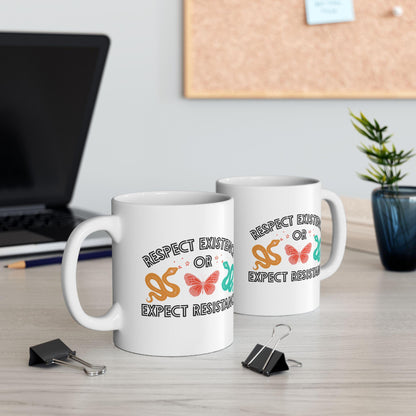 Respect Existence or Expect Resistance Mug Protect The Dolls Merch Trans Rights Mug Anti Fascism Coffee Cup Activist Gift Idea Leftist Mug