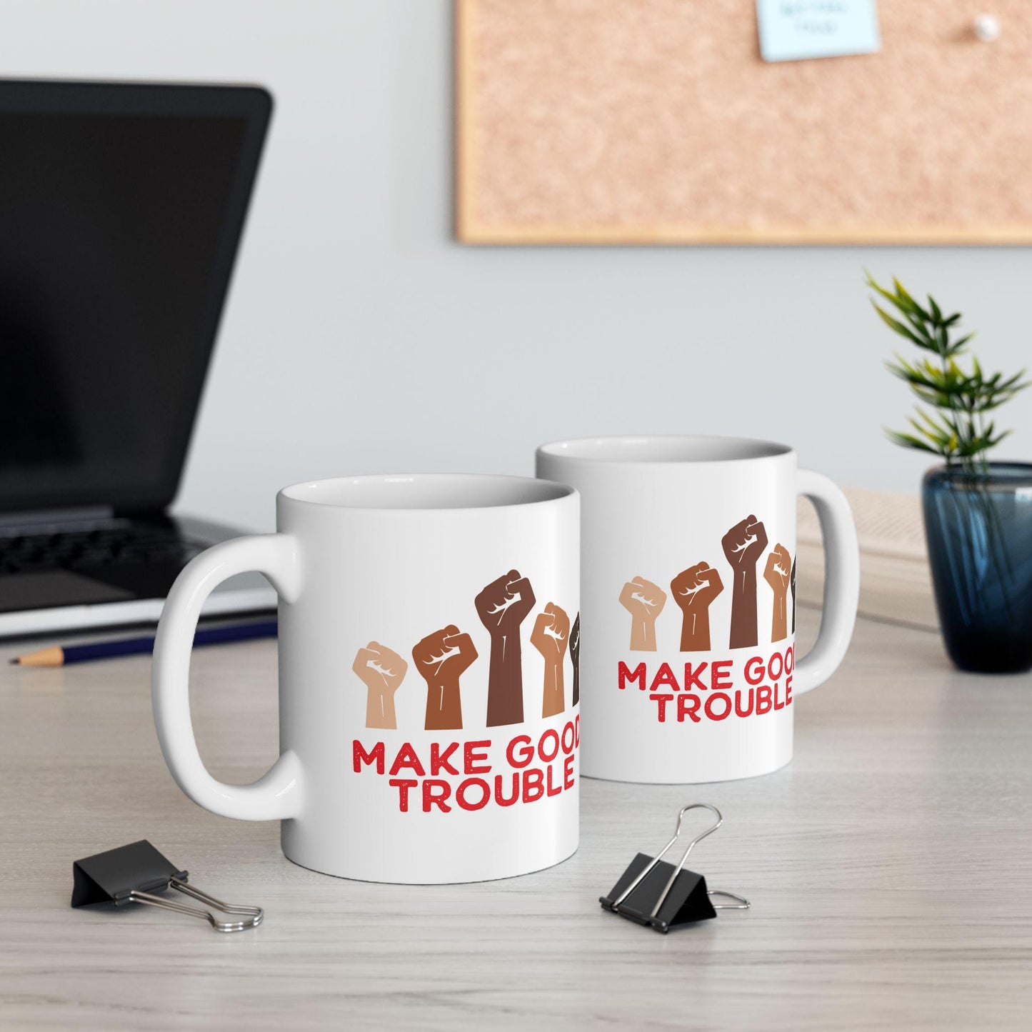 Make Good Trouble Anti Fascism Mug Save Democracy Coffee Cup John Lewis Merch Activist Gift Idea Fuck Trump Anti Fascism Merch Fuck ICE Mug