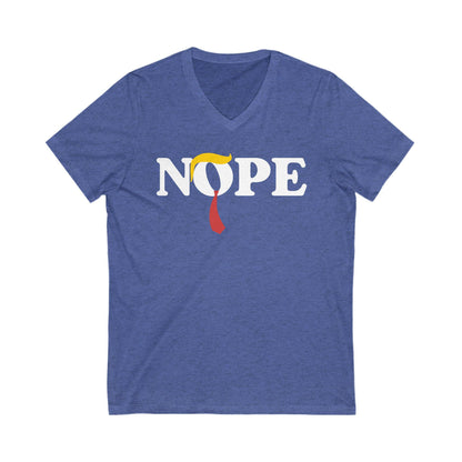 Nope Anti Trump V-Neck Shirt Funny Anti MAGA Tee FDT Shirt Not My President Merch Resist Fascism Shirt No Kings Protest Tee Pro Democracy
