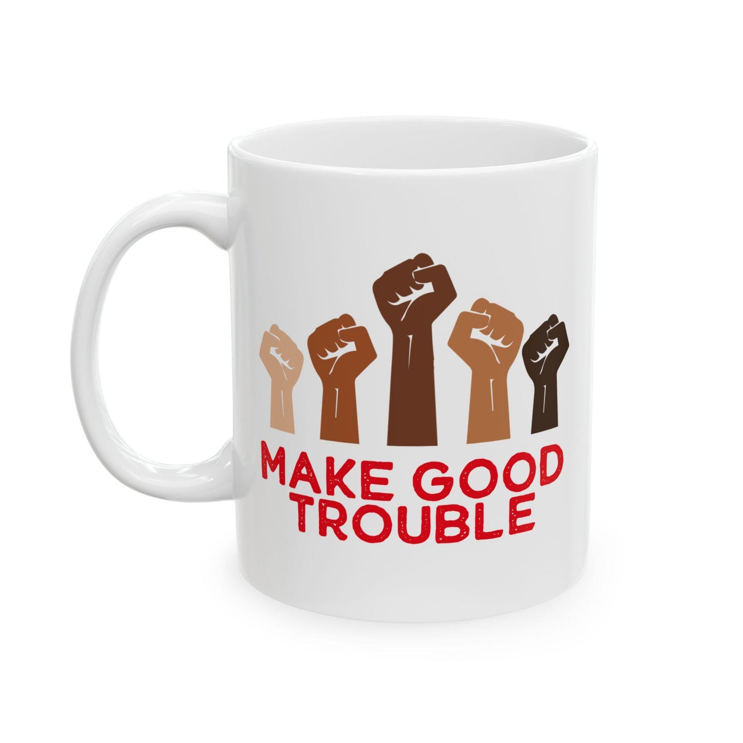 Make Good Trouble Anti Fascism Mug Save Democracy Coffee Cup John Lewis Merch Activist Gift Idea Fuck Trump Anti Fascism Merch Fuck ICE Mug
