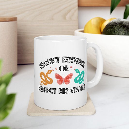 Respect Existence or Expect Resistance Mug Protect The Dolls Merch Trans Rights Mug Anti Fascism Coffee Cup Activist Gift Idea Leftist Mug