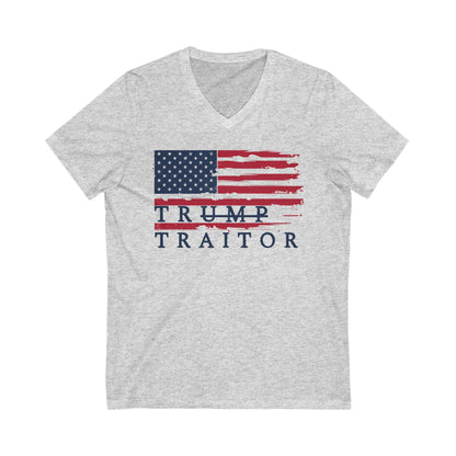 Trump Is A Traitor V-Neck T-Shirt Anti Trump Shirt Protect Democracy Tee Democrat Gift Idea Anti MAGA Merch Resistance Shirt No Kings Tee