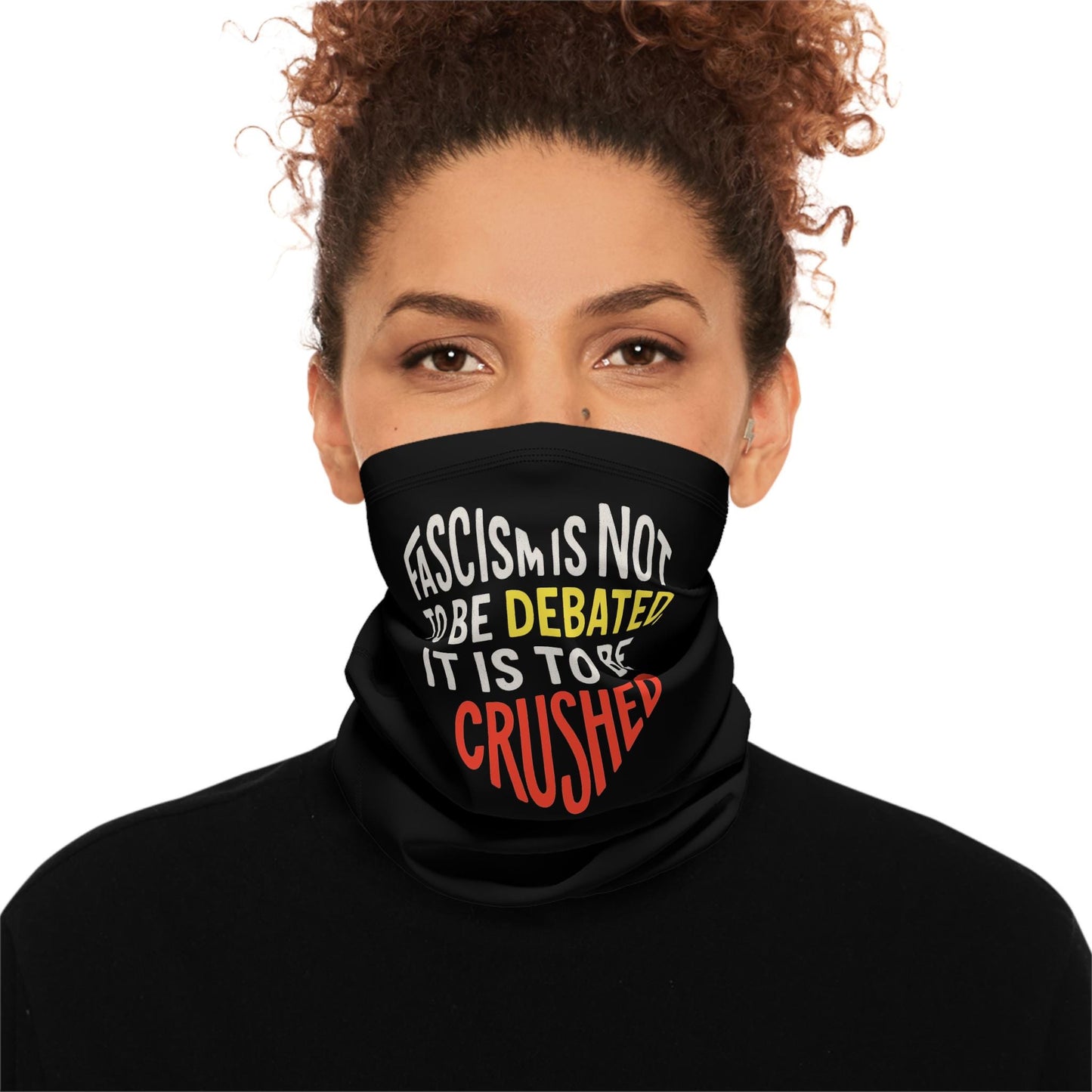 Anti Fascist Neck Gaiter Crush Fascism Protest Face Cover Leftist Activist Cloth Face Mask Fuck Trump Merch Fuck ICE Mask No Kings Protest