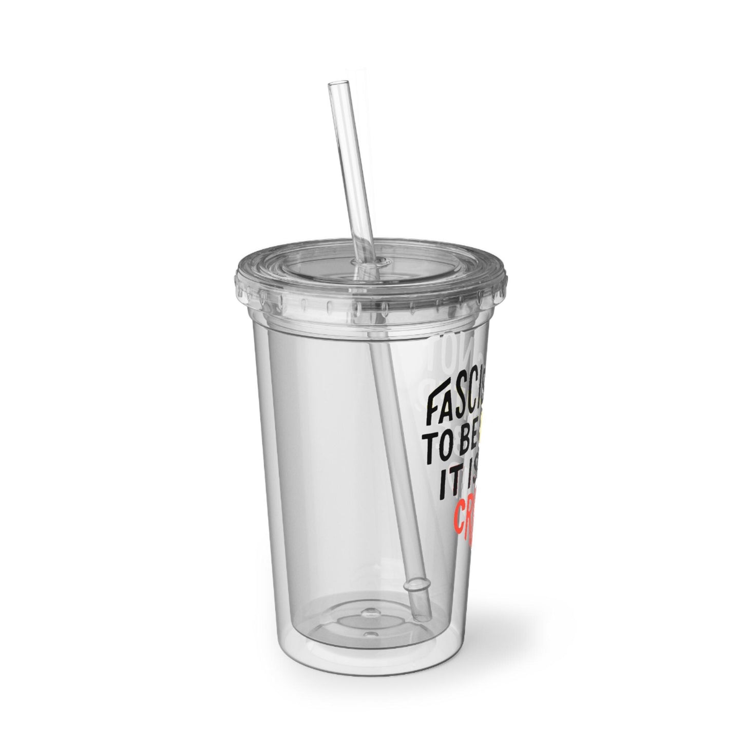 Anti Fascist Cold Cup Tumbler Crush Fascism Not Debated Reusable Protest Cup Political Leftist Gift for Activists and Comrades